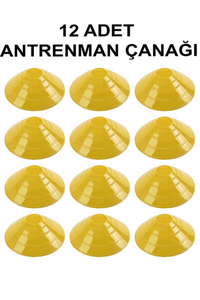 GAZELMANYA 12'li Antrenman Çanağı İdman Çanağı Tas Antrenman Şapkası Eğitim Konisi Parkur Konisi Spor Çanağı