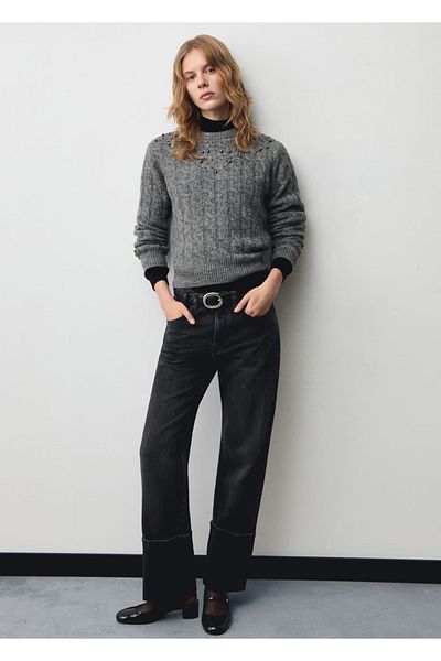 MANGO Woman Bead Detailed Knitwear Sweater