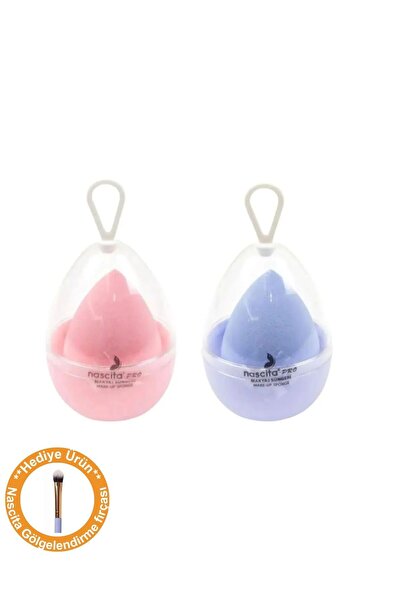 nascita Kutulu Yumurta Sünger Pembe Mavi (MAKYAJ FIRÇASI HEDİYELİ)