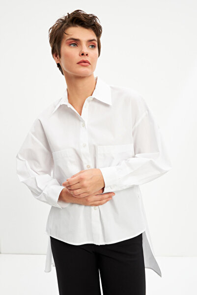 STELLA PULVIS Λευκό πουκάμισο με μακρύ σκίσιμο στο πίσω μέρος