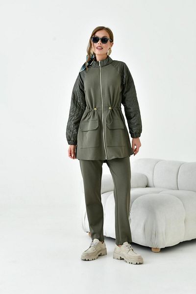 FTZ WOMEN Women's Quilted Suit Khaki 30946