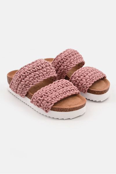 XOXO Women Slip On Cork Sandals, Brown