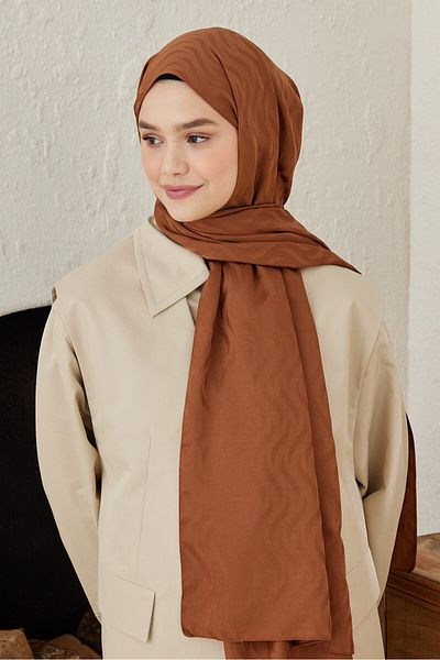Modakaşmir Silky Jacquard Series Shawl with Welle Pattern