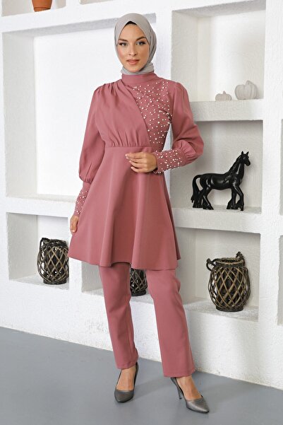 Modamihram Dupla készlet gyöngyökkel Dusty Rose 17800