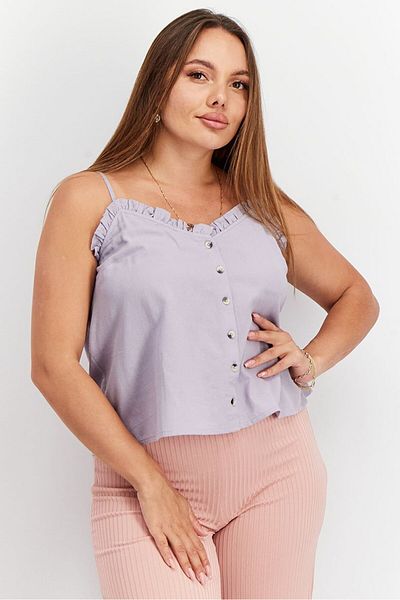 Asos Design Women V-neckline Sleeveless Plain Blouse, Lilac