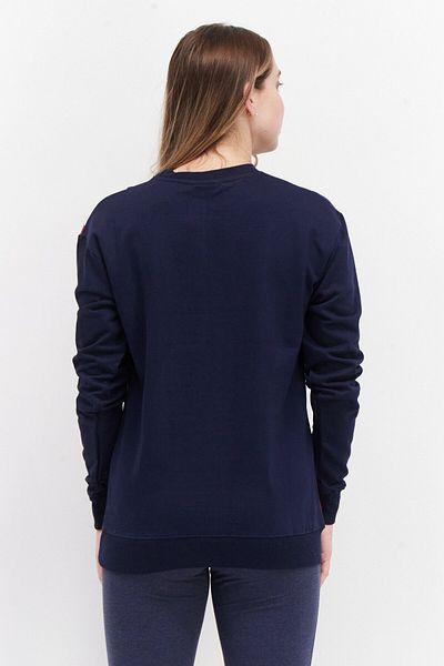Nautica Women Crew Neck Long Sleeve Printed Sweatshirt, Navy Combo