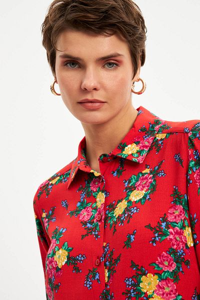 STELLA PULVIS Red Floral Patterned Tunic