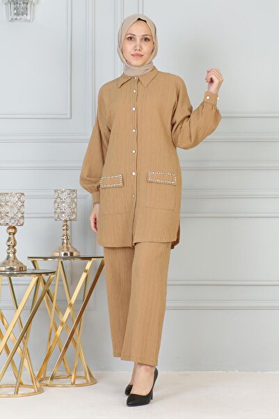 Modamihram Taba 19210 - Pocket Stone Detailed Suit Set