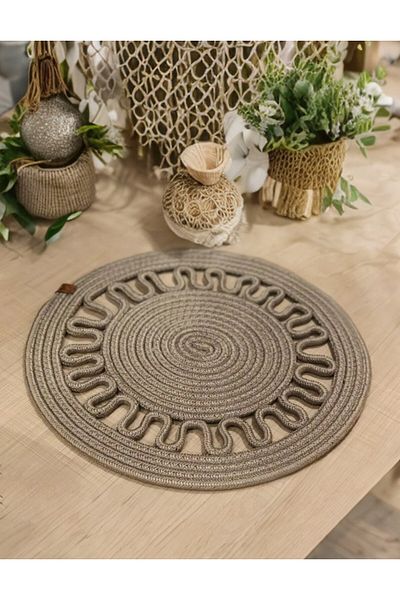 CARPELLA HOME Straw Colored Modern Look Natural Jute - 33X33 Cm, American Service, Supla