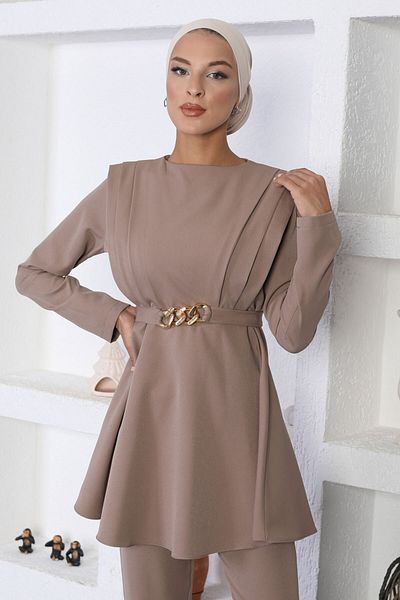 Modamihram Belted Double Suit Mink 18000