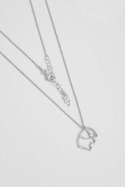 So CHIC... Bilge Fil 18 Ayar Beyaz Altın Kaplama 45 Cm Gümüş Kolye