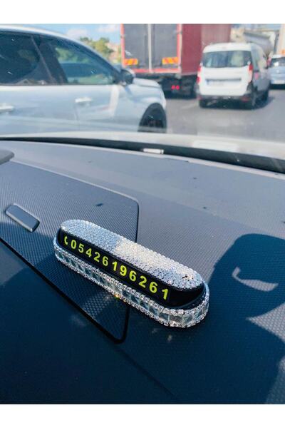 Arabasına Aşıklar Kulubü Gümüş Taş Kaplı Araç Içi Taşlı Numaratör