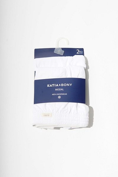 Katia&Bony Πακέτο 2 Ανδρικών Μπόξερ Λευκό/Λευκό