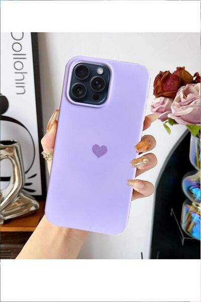 3GEN CASE حافظة مخملية متوافقة مع هاتف iPhone 15 Pro Max مع شعار قلب