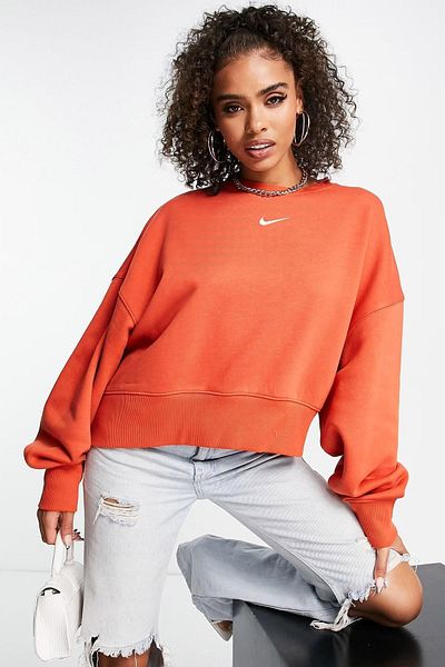 Nike Sportswear Essential Collection Fleece Oversized Women's Sweatshirt Orange