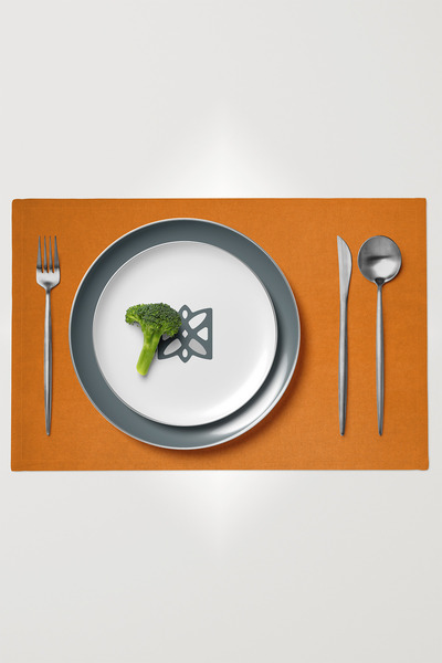 MARİTSA Serviciu american din 6 piese - Seria texturată din catifea Orange fă...