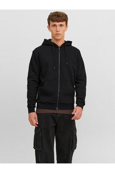 Jack & Jones Jjebradley Sweat Zip Hood Noos Negru 12249342