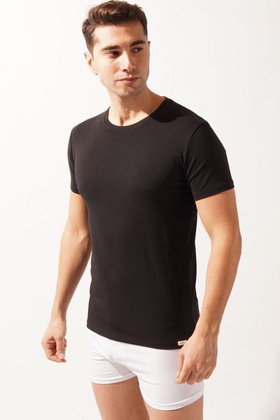 Katia&Bony Ανδρικό εσώρουχο O Neck Basic Modal Μαύρο
