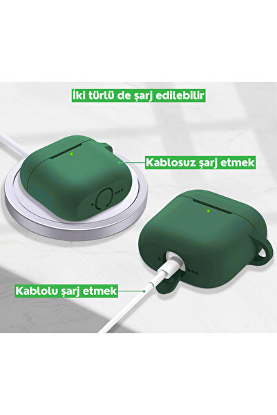 EWEC 4. Nesil Uyumlu Haki Premium Silikon High Quality Kulaklık Kılıfı (2.5 MM KALINLIK)