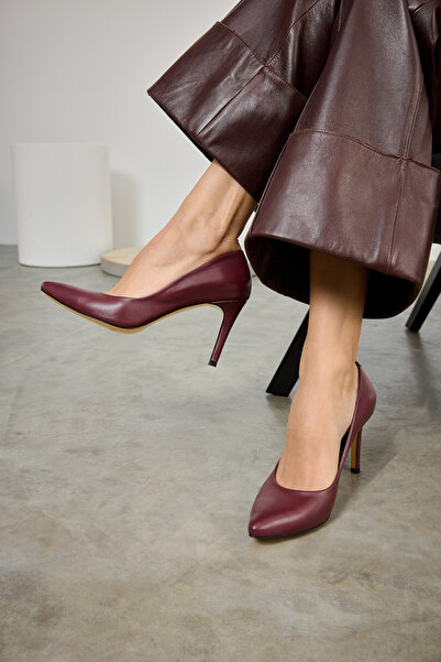 Ziya , Kadın Hakiki Deri Topuklu Ayakkabı 1431030Z4292 Bordo