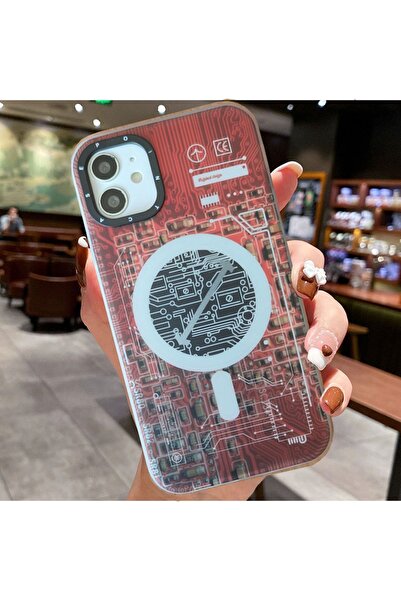 3GEN CASE İPHONE 11 UYUMLU TECHNOLOGY DESENLİ HOLOGRAM RENK DEĞİŞTİREN MAGSAF...