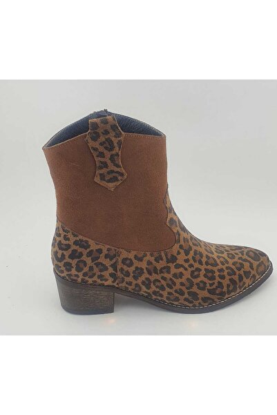 VİNİCCİ AYAKKABI HAKİKİ DERİ LEOPAR/TABA SÜET