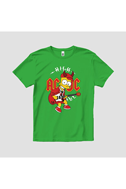 Built By Crazy Bart Simpson ACDC visokonaponska unisex dečija majica