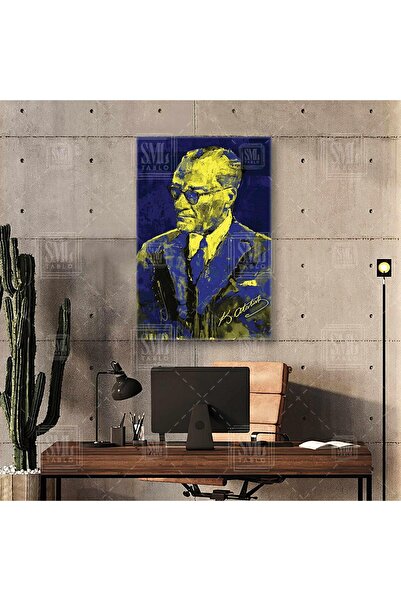 SML TABLO Mustafa Kemal Atatürk İmzası Kanarya -fenerbahce- Sarı ve Lacivert ...