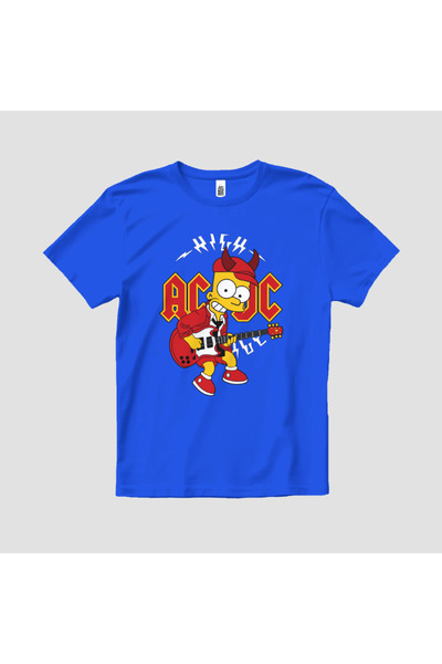 Built By Crazy Bart Simpson ACDC visokonaponska unisex dečija majica