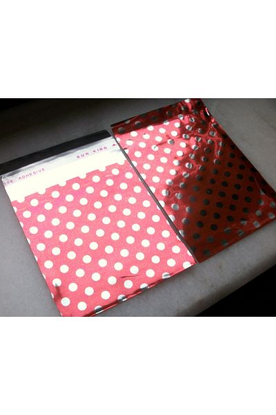 morlalem m Κόκκινο μεταλλικό πουά τυπωμένο 6x7cm - 100 τεμάχια πακέτο δώρου αρραβώνων και μεβλούτ