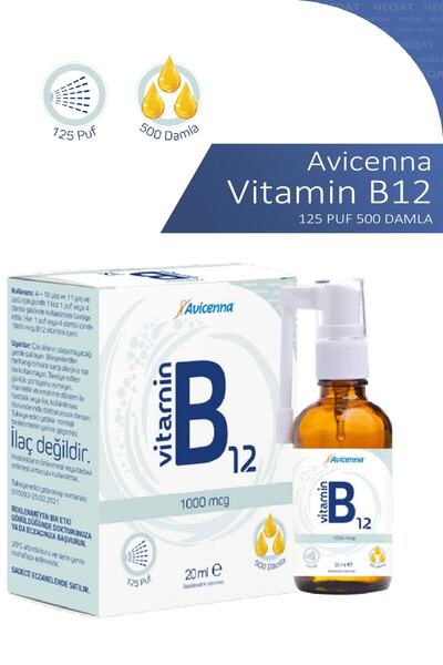 Avicenna B12 Vitamini Sprey, 1000 Mcg - 500 Damla, Sprey - Vitamin B12