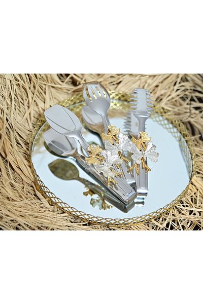 dincel çelik 3-Piece Butterfly Tongs Service Set