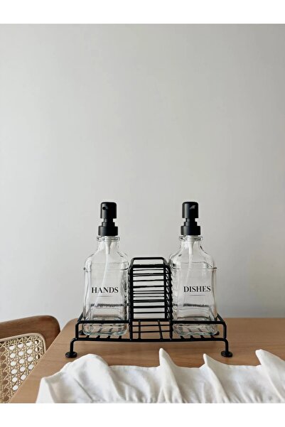 safestore Μαύρο Σετ 500 Ml με 2 Γυάλινα Υγρά Σαπούνια και Δοχείο Σαπουνιού με...