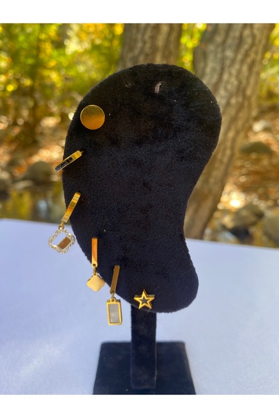 shop EDMirinda 6'lı Set / Kombin Çelik Küpe