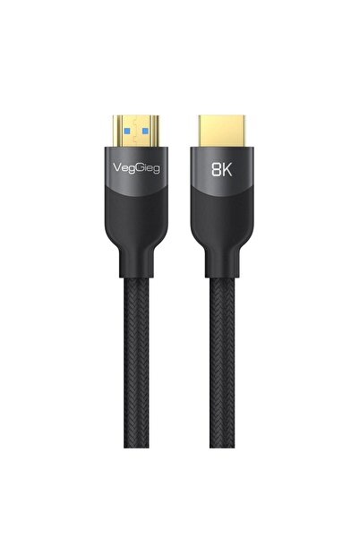 Veggieg Premium 8K 60Hz 4K 120Hz HDCP ARC HDR Örgülü HDMI 2.1 Kablo 3 Metre