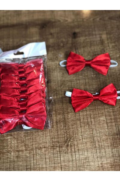 Terry Red Bow Tie 10 Pack