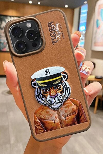 3GEN CASE İphone 15 Pro Max uyumlu P  Lisanslı 3D Nakış İşlemeli İçi Kadife D...