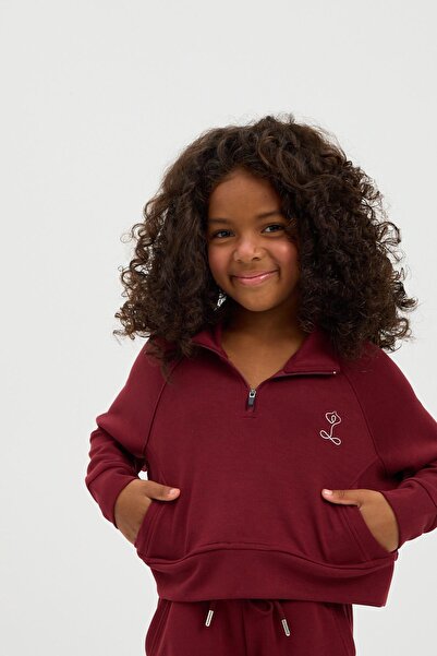 Katia&Bony Claret Red Girl's Fluffy Basic φούτερ
