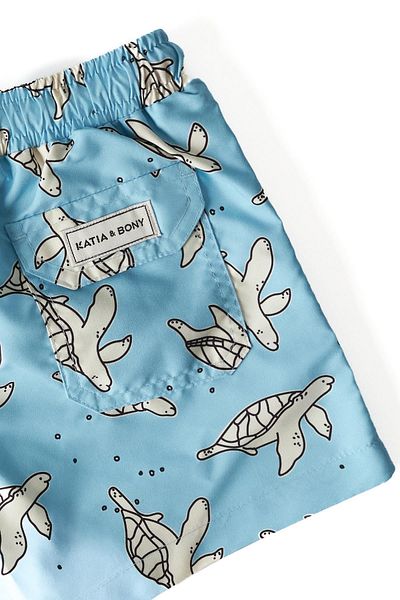 Katia&Bony Ανδρικό θαλάσσιο σορτς Turtle Pattern ΜΠΛΕ