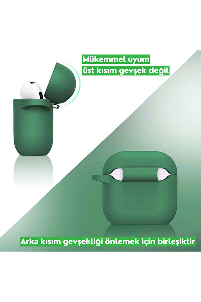 EWEC 4. Nesil Uyumlu Haki Premium Silikon High Quality Kulaklık Kılıfı (2.5 MM KALINLIK)