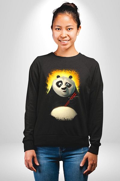 Angemiel Σειρά ταινιών Kung Fu Panda - Μαύρο φούτερ για άνδρες και γυναίκες