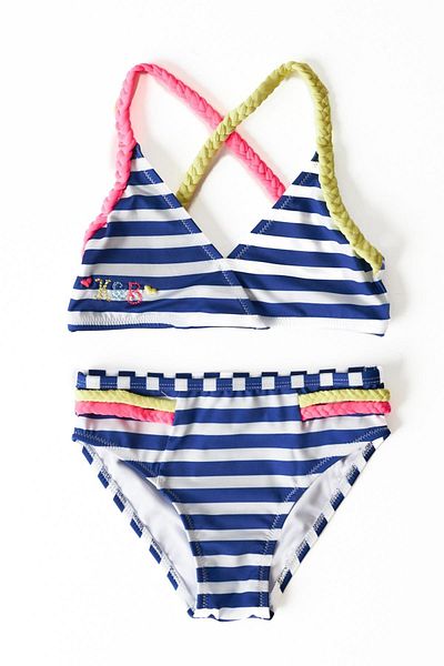 Katia&Bony Set de bikini pentru fete cu dungi colorate