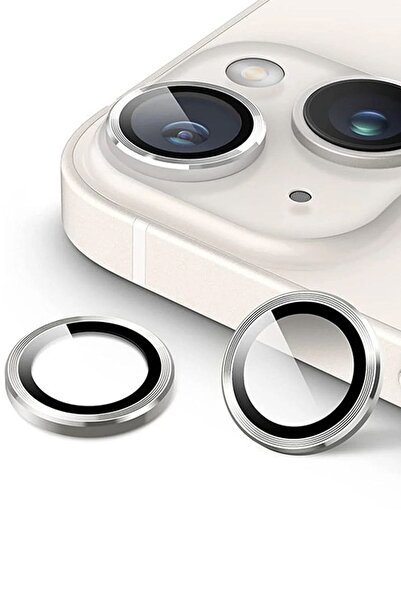 Iphone 14-14 Plus Compatible Camera Lens Protector Aluminum Alloy Silver