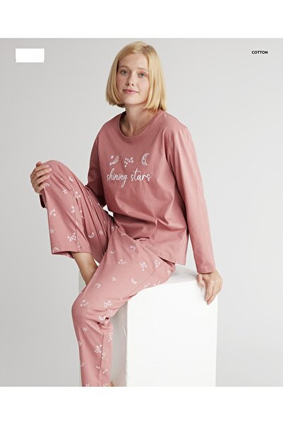 PİJAPİA Set de pijamale din bumbac cu mâneci lungi pentru femei