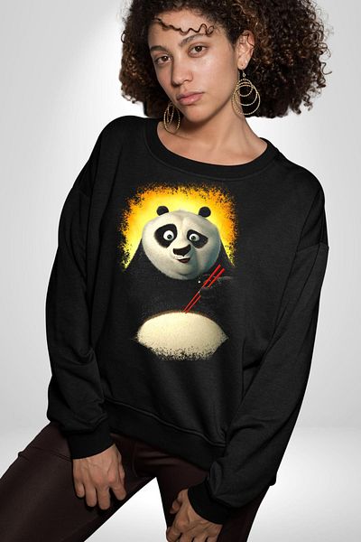 Angemiel Σειρά ταινιών Kung Fu Panda - Μαύρο φούτερ για άνδρες και γυναίκες