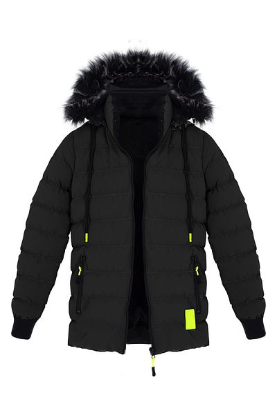 SİVAİST Black Removable Hooded Furry Waterproof Boy's Coat&Coat