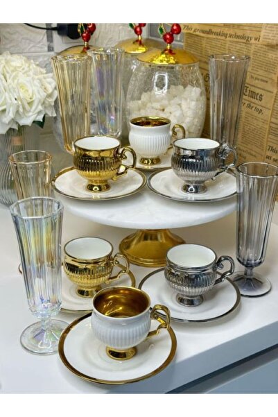 AHLE HOME hologram 6'lı Kahve Fincan Takımı