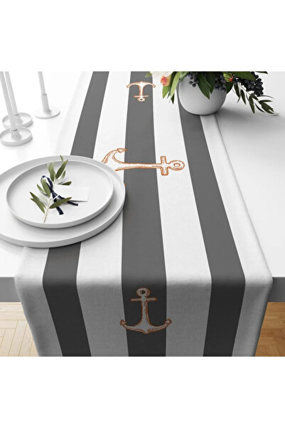 LUX VIE Marin Grey ριγέ ριγέ μαξιλαροθήκη και κάλυμμα μαξιλαριού διπλής όψης και σετ Runner 4