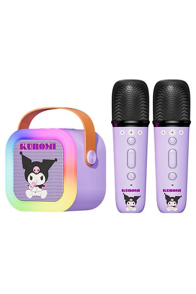 SANRIO Kuromi Mic2 Sanrio ML07 Bluetooth Speakers Karaoke Machine Portable Speakers Bluetooth with Mic LED