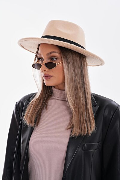 FELLMENS Ecru Sombrero Hat with Black Stripes